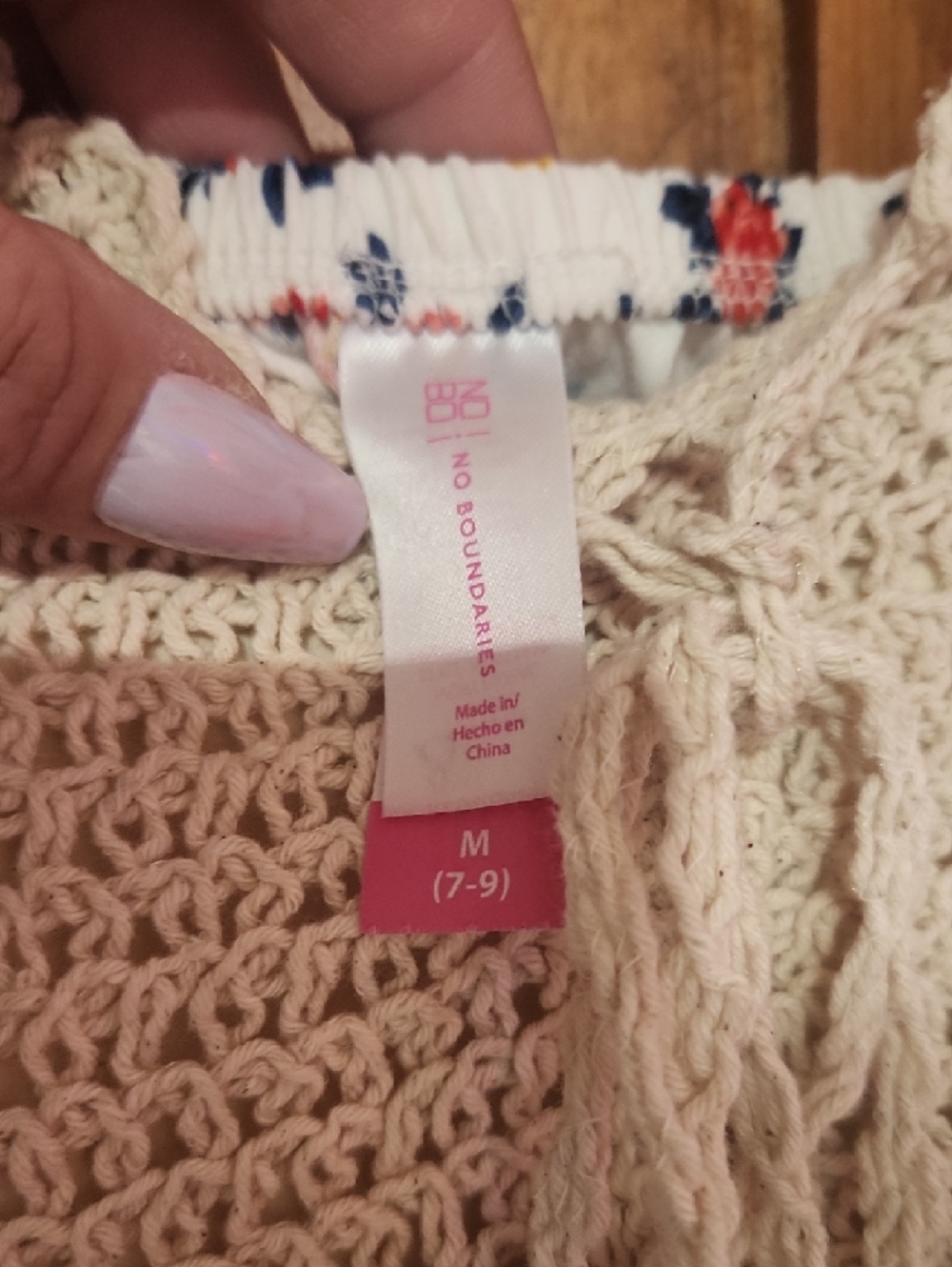 No Boundaries Cream Crochet Bodice Floral Spaghetti Strap Tank - Picture 2 of 4